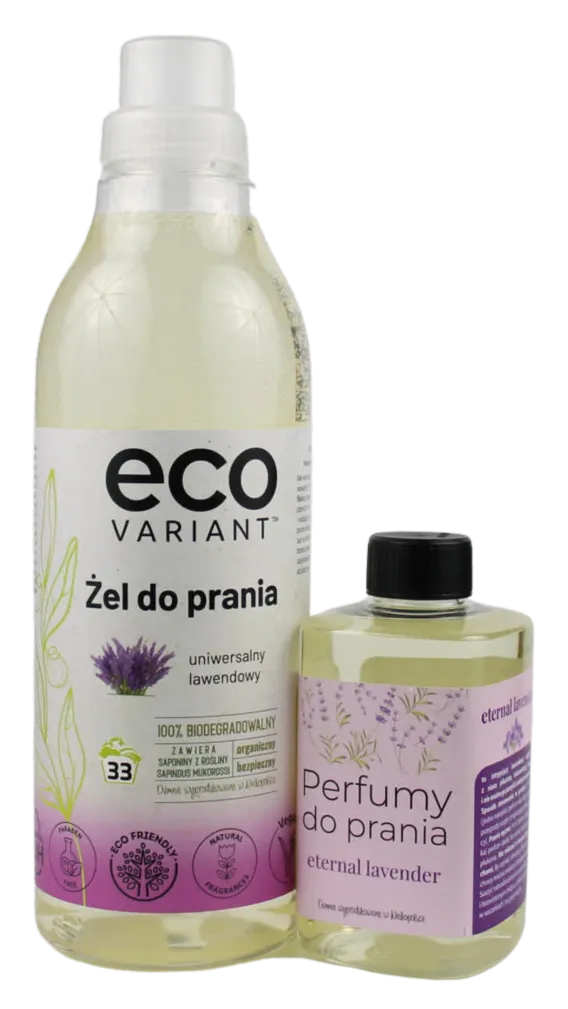 Organiczny żel do prania uniwersalny lawendowy 1L 33 prania + perfumy lawendowe 300ml