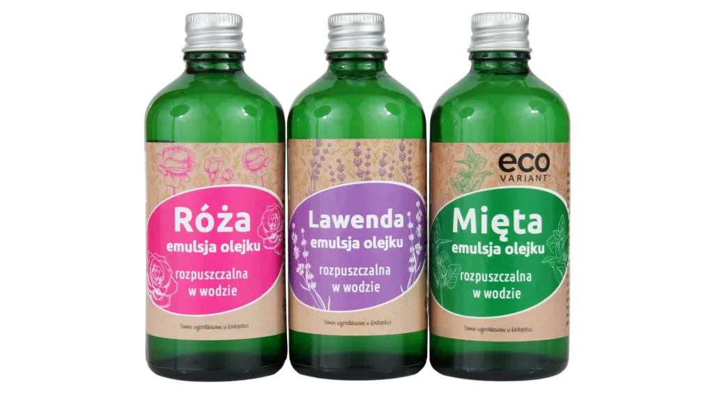 Lawenda róża mięta mikroemulsje olejków rozpuszczalne w wodzie 3x100ml