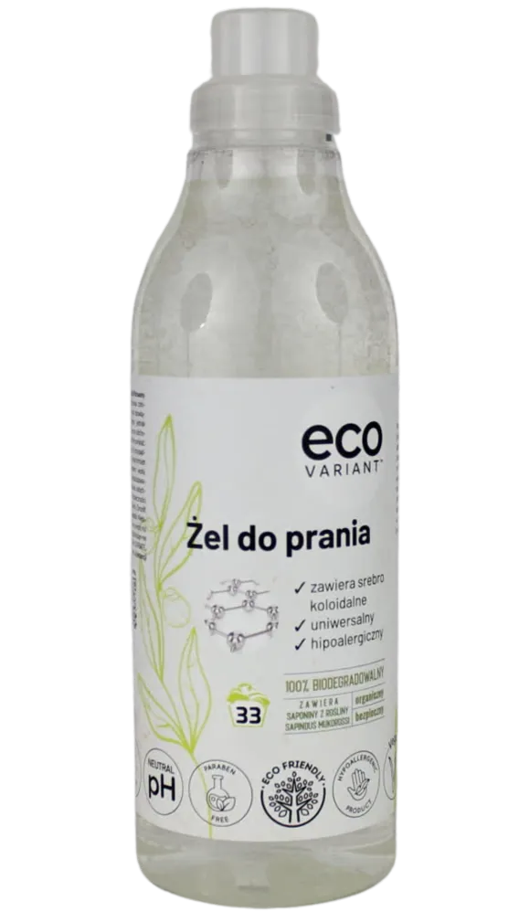 Organiczny żel do prania uniwersalny z koloidem srebra 1L 33 prania